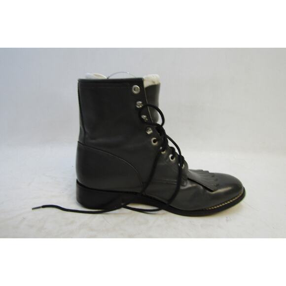 JUSTIN Mens Size 6 D Gray Leather Lace up Kilt Roper Western Cowboy Boots main image 6